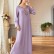 Light Purple Heavy Industry Rhinestone Phnom Penh Robe Middle East Turkey Dress Womens Clothing