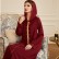 Dark red gold trim hand-sewn diamond hooded robe ABAYA Muslim Middle East Southeast Asia Womens clothing