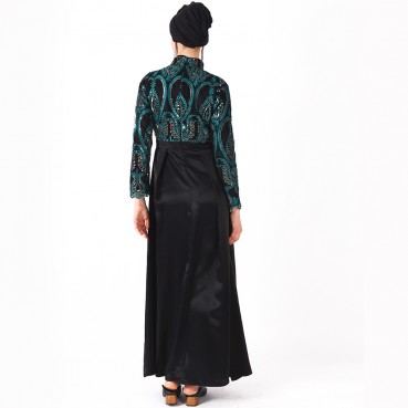 New Middle Eastern Muslim womens robe abaya embroidery sequins e-commerce