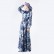 Monopoly three-dimensional digital printed long-sleeved dress national womens clothing