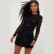 Summer hot sale European and American style round neck sequins bag hip long sleeve dress