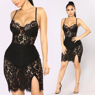 Womens dress new sexy hook lace strap nightclub bag hip dress