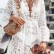 Source new European and American style new V-neck sexy lace long sleeve dress