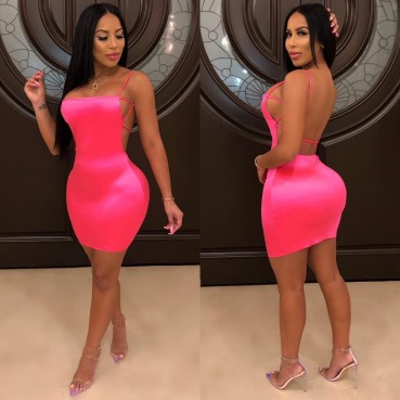 New Best selling European and American sexy curly hanging dress dress