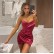 New irregular solid color wrapped chest deep V sexy dress high waist slim short skirt female