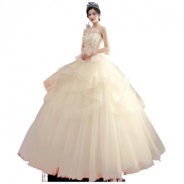 Wedding bride 2021 new champagne pregnant women large size Sen system super fairy small son temperament dream travel