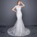 Wedding dress 2021 new shoulder drill V-neck sexy fish tail dress large size tail lace European and American bridal