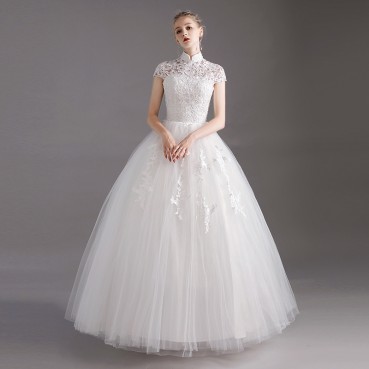 French light wedding dress 2021 new Niang Niang Sen launched a gauze, super fairy, simple conservative, small child