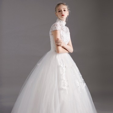 French light wedding dress 2021 new Niang Niang Sen launched a gauze, super fairy, simple conservative, small child