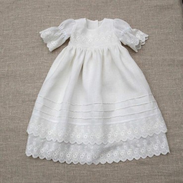 New custom solid color fashion girls dress cotton linen lace lace princess skirt childrens dress custom