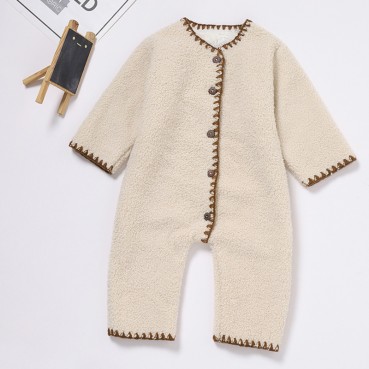 Autumn and winter new baby lamb fleece co-affected clothing baby romper thickening warm suggestion baby children