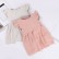 New linen flying sleeves girls dress solid color linen pleated princess skirt girl dress