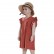 INS princess dress lace flying flying sleeve solid color linen girls dress Terminal childrens dress