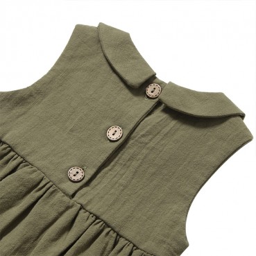 New solid color sleeveless baby hair fart coat cotton and linen newborn suggestion baby climbing clothes