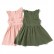 INS explosive childrens skirt flying sleeves solid color comfort cotton and linen dress hot girl dress