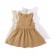 INS explosive childrens skirt flying sleeves solid color comfort cotton and linen dress hot girl dress