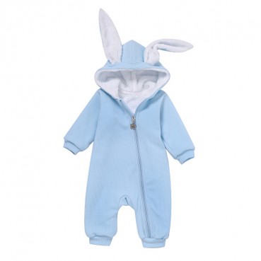 Autumn and winter new childrens clothing rabbit ears cotton baby continuous hare plus velvet warm climb hot sale