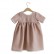 New girl skirt lace short-sleeved solid cotton and linen dress children wholesale