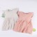 New linen flying sleeves girls dress solid color linen pleated princess skirt girl dress