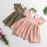 INS new hot girl dress solid color cotton and linen children short-sleeved color collar princess dress factory direct