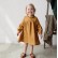 Girl cotton and linen cargo autumn long sleeve dress children new long sleeve junior dress girl skirt