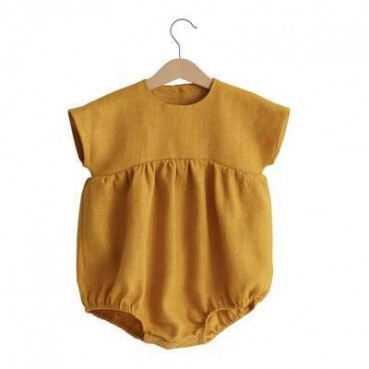 Summer cotton and linen bodies newborn solid color comfortable baby climbing factory spot wholesale