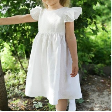 New childrens dress girls dress cotton and linen back bowler princess skirt childrens dress