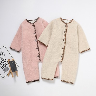 Autumn and winter new baby lamb fleece co-affected clothing baby romper thickening warm suggestion baby children