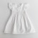 Girls dress cotton edge flying sleeve pleated skirt solid color cotton and linen girls dress new