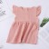 New linen flying sleeves girls dress solid color linen pleated princess skirt girl dress