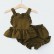 INS childrens clothing summer children cotton and linen flying sleeve shirt + PP hot pants baby two-piece suit strap