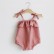 New spot cotton and linen newborn haha ​​clothing solid color strap baby lunar coat factory spot wholesale