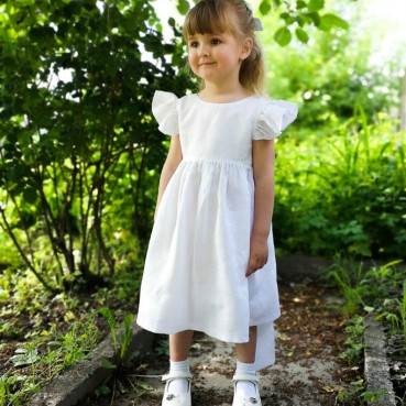 New childrens dress girls dress cotton and linen back bowler princess skirt childrens dress