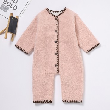 Autumn and winter new baby lamb fleece co-affected clothing baby romper thickening warm suggestion baby children