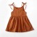 INS European beauty summer solid color cotton linen 2 side pocket sling dress tape child sling dress