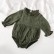 New long-sleeved cotton and linen newborn clothing solid color flying sleeves lace neck babies in childrens clothing