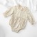 New long-sleeved cotton and linen newborn clothing solid color flying sleeves lace neck babies in childrens clothing