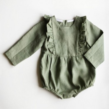 INS explosion model long sleeve solid color cotton and linen newborn hara flying sleeves baby lunar clothing