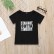 Childrens short-sleeved summer T-shirt round neck black new letter jacket clothing