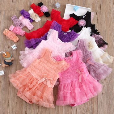 INS explosion girls summer dress 0-1 year old birthday mesh baby infant years old dress Peng dress