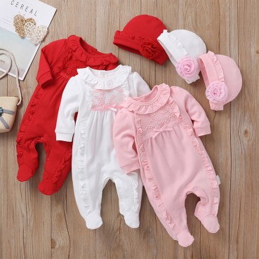 Newborn Cute Baby Subcience Spring and Autumn Female Baby Newborn Package Length Sleeve Pull Proud Crawling Service