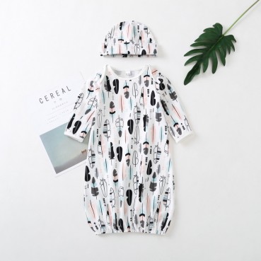 Childrens clothing INS new explosion hat + long-sleeved piece of clothing baby baby walking sleeping bag