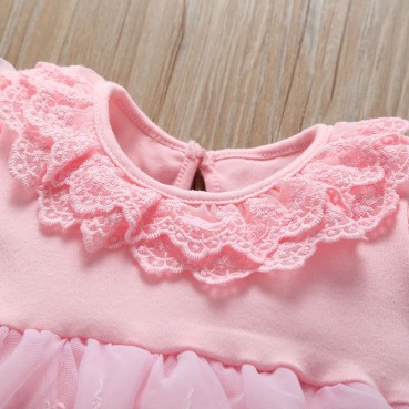 Infant and child girl bow dress spring autumn long sleeve lace fashion sweet beautiful dress