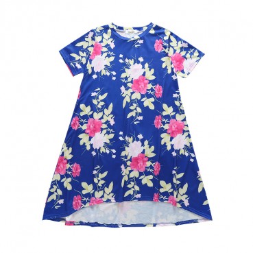 [Woven] new spot summer European and American female parent-child dress female childrens clothing flower children