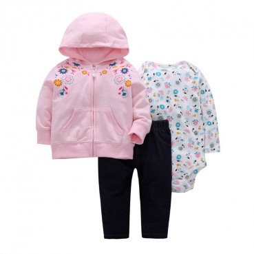 Baby young childrens casual suit hooded sweater Harie trousers three-piece spring autumn cartoon fashion baby out