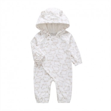 Autumn new thickened hooded hooded hooded ha rape men and women baby baby child dressing romper