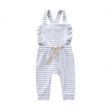 Spot summer European and American baby girl girls striped strap connecting sleeveless romper manufacturers hot batch