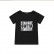 Childrens short-sleeved summer T-shirt round neck black new letter jacket clothing