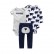 New infant mens baby cotton coat + trousers three sets of sets