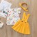 [Woven] European and American girl suit strap skirt set three-piece sweet cute fashion skirt child suit hot sale